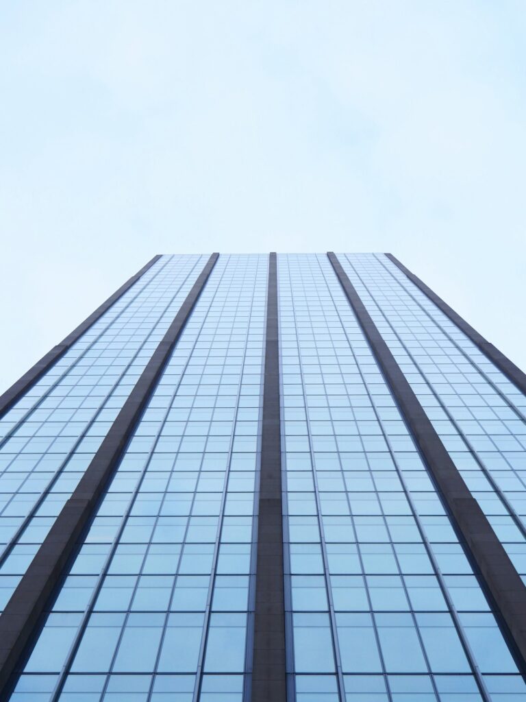 Glass office tower against the sky, Manhattan